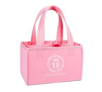 trabag Funny Gift for Woman, Women's Handbag Beer 6 Bottles, Gifts for Woman's Birthday, Beer Gift Bottle Bag, Handbag Beer Gifts for Beer Lovers, pink, 19x12x14 cm, 18th birthday