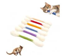trabag JH-519 Cotton Swabs Q Tips Cat Toys with Catnip, 6 Pk Durable Giant Qtip Cat Toy for Indoor Anxiety Digestive,Durable Dental Teething Stick,Big Interactive Felt Gift for Boredom Accessories