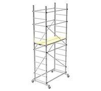 TRABATTELLO Aluminium h3,60 M 2 Top Leaves and 4 Wheels Ø 125 Marchetti Zeus