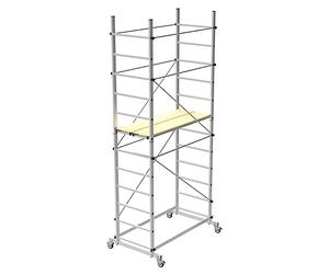 TRABATTELLO Aluminium h3,60 M 2 Top Leaves and 4 Wheels Ø 125 Marchetti Zeus