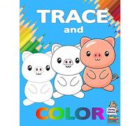 Trace and Color: Learning Collection Ages 3-6 Easy Kids Drawing Preschool Kindergarten Ι Practice line tracing, pen control to trace Ι Cute animal ... and simple color and trace book for toddlers