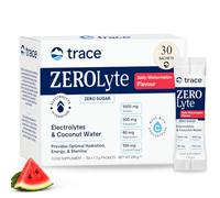 Trace Minerals ZeroLyte Electrolytes Sachets & Hydration Powder, Zero Sugar | 30 Sachets. Ancient Sea Salt, Coconut Water, Sodium Potassium Magnesium. Vegan & Gluten Free. (Salty Watermelon)