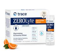 Trace Minerals ZeroLyte Electrolytes Sachets & Hydration Powder, Zero Sugar | 30 Sachets. Ancient Sea Salt, Coconut Water, Sodium Potassium Magnesium. Vegan & Gluten Free. (Salty Orange)