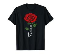 Trace Red Flower Art First Name for Men Kids Boys T-Shirt