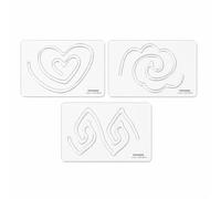 Traceease 3PCS Free Motion Quilting Templates Set, 9 x 6 Inch, 4mm Thick Clear Acrylic Quilting Rulers, FMQ Templates for Domestic Sewing Machine Compatible Ruler of Foot, Heart Swirl Leaf Designs