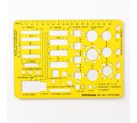 Traceease Acrylic Banquet & Seminar Planning Template for Event Layout - 1/8" = 1' Scale Stencil with Pre-Spaced Tables, Chairs, Podium, Door Swings and Event Planning Symbols, Compact 2 mm Thick Tool