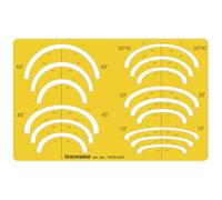 Traceease Angle Radius Arc Drafting Stencil with 15, 30, 45, 60 Degree Curve Guides, Semi Circular Measurement Cutouts & Centerline Marks for Technical Drawing, Geometry Layout and Manual Design Work