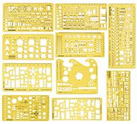 Traceease Architect Scale Interior Designing and Furniture Templates Architectural Stencils for House Plan Furniture Kitchen, Building, Set of 10
