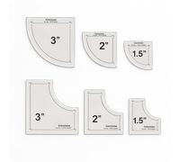 Traceease Drunkard’s Path Quilting Template Set - 6 Pc Acrylic Ruler Kit (3”, 2”, 1.5”) with 1/4” Seam Allowance - 4mm Thick Clear Patchwork Templates for Precision Cutting & Sewing