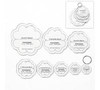 Traceease Floral Quilting Templates Set 8 Pcs, 4mm Clear Acrylic Sewing and Patchwork Templates 0.75 to 3 Inch Ideal for Accurate Fabric Cutting, Alignment, DIY Craft Sewing Projects, Applique, EPP
