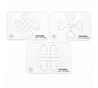 Traceease Free Motion Quilting Template Set - 3 Pc Acrylic FMQ Rulers (4mm Thick) with Alignment Guides for Decorative Patterns, Machine Quilting & Patchwork Designs