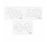 Traceease Free Motion Quilting Template Set, 3 Piece Clear Acrylic Quilting Rulers, 4mm Thick 9 x 6 Inch FMQ Templates for Sewing Machine, Meander Stipple Wave Designs