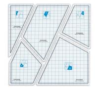 Traceease Laser Cut Acrylic Quilt Template Set - 5 Pc 9 Inch Square Patchwork Rulers with 1/4 Inch Seam Allowance - Precision Sewing Tools for Quilt Blocks & Scrap Fabric