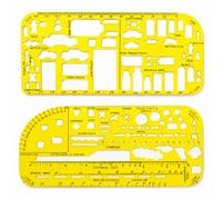Traceease Traffic Accident Investigator Template Set, 2 Pc Acrylic Drawing Stencil Rulers for Crash Reconstruction, Road Scene, Vehicle, Pedestrian, Road Sign and Traffic Symbol Sketching