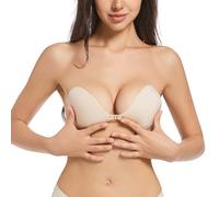 Traceless Paste Silicone Bra Underwear Bra Gathering Women Big Bras (A, M)