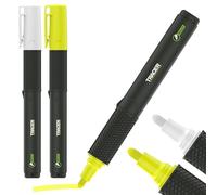 Tracer 2.0 Bullet Tip Paint Markers x 2, 1 x White, 1 x Yellow High Visibility Permanent Marker Pens