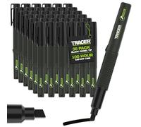 Tracer 2.0 Chisel Tip Black Permanent Marker Pens x 36-100hr Cap-off time, Fast-drying Black Marker Pens x 36