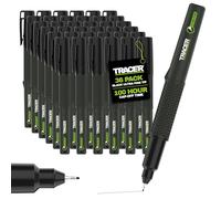 Tracer 2.0 Ultra Fine Tip Black Permanent Marker Pens x 36-100hr Cap-off time, Fast-drying Black Marker Pens x 36