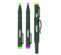 Tracer Highlighter Market Set - Yellow, Green & Pink - 3 Pack. Fluorescent, Non-Toxic, Smudgeproof, Anti Dry-out, Construction Grade
