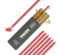 TRACER Tough Construction Pencil Replacement Leads Set - Red, 6 x 5.2mm. High Visibility Red Tough Graphite Leads for the Tough Pencil. Set of 6 x Pencil refills