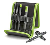 Tracer Pencil 5 Piece Construction Marker Kit with Storage Case - Carpenters Pencil, 2 x Long Nib Markers, Clog-free Marker and Replacement Leads Dispenser