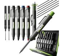 Tracer 8PC Construction Marker Kit - Includes Deep Hole Pencil, Clog-Free & Long Nib Markers, Storage Case with Magnetic Clasps