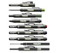 Tracer 8PC Construction Marker Kit - Includes Deep Hole Pencil, Clog-Free & Long Nib Markers, Storage Case with Magnetic Clasps