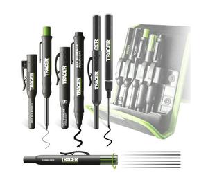 Tracer Amk5 5Pc Marker Kit Carpenter Pencil Long Nib Markers Clog-Free Site Pens