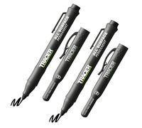 Tracer Clog-Free Black Construction Marker Set with Site Holsters (All-Purpose Markers perfect for shiny and dusty surfaces.) - Twin Pack. Black