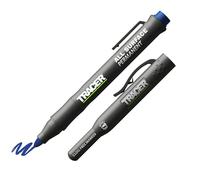 Tracer Clog-Free Blue Construction Marker with Site Holster (All-Purpose Marker perfect for shiny and dusty surfaces.) - Blue