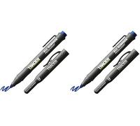 Tracer Clog-Free Blue Construction Marker with Site Holster (All-Purpose Marker perfect for shiny and dusty surfaces.) - Blue (Pack of 2)