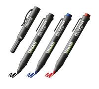 Tracer Clog-Free Construction Marker Kit Site Holster (All-Purpose Markers perfect for shiny and dusty surfaces.) - Black, Blue, and Red
