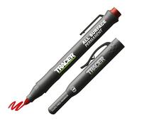 Tracer Clog-Free Red Construction Marker with Site Holster (All-Purpose Marker perfect for shiny and dusty surfaces.) - Red