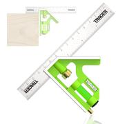 TRACER Combination Square 150mm (6 Inch). 45/90 degree Measuring Tool with built in Spirit Level and Scribe Tool. Metric & Imperial scales. Stainless Steel