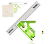 TRACER Combination Square 150mm (6 Inch). 45/90 degree Measuring Tool with built in Spirit Level and Scribe Tool. Metric & Imperial scales. Stainless Steel