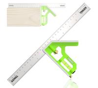 TRACER Combination Square 300mm (12 Inch). 45/90 degree Measuring Tool with built in Spirit Level and Scribe Tool. Metric & Imperial scales. Stainless Steel.