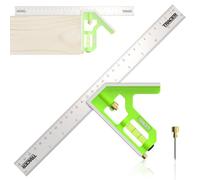 TRACER Combination Square 300mm (12 Inch). 45/90 degree Measuring Tool with built in Spirit Level and Scribe Tool. Metric & Imperial scales. Stainless Steel.
