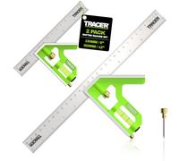 Tracer Combination Square Set 150mm & 300mm Stainless Steel Kit | Set of 2 stainless steel combination squares with metric & imperial scales, 45/90° angles, spirit level and scribe tool