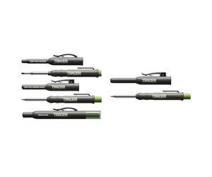 Tracer Complete Deep Hole Marking Kit - (including Double-Tipped Deep Hole Permanent & Deep Hole Construction Pencil Site Holster (120mm, Extendable 2B Construction Pencil