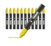 Tracer Construction Lumber Crayon Markers, Pack of 12 - Yellow. 12 x Yellow Multi Surface Marking Crayons