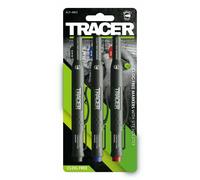 Tracer Clog-Free Construction Marker Kit Site Holster (All-Purpose Markers perfect for shiny and dusty surfaces.) - Black, Blue, and Red