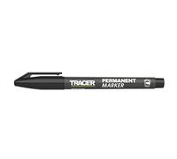Tracer Fine-Point Permanent Construction Marker 1-2mm, Black | Quick-Dry Site Marker for Metal, Plastic, Glass & Timber - Fine Bullet Tip, Smudge-Proof, Permanent Trade Ink