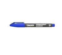Tracer Fine-Point Permanent Construction Marker 1-2mm, Blue | Quick-Dry Site Marker for Metal, Plastic, Glass & Timber - Fine Bullet Tip, Smudge-Proof, Permanent Trade Ink