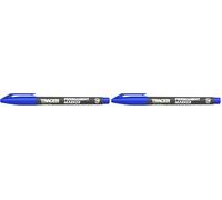 Tracer Fine-Point Permanent Construction Marker (1-2mm Bullet Point General-Purpose Marker with quick-drying ink) - Blue (Pack of 2)