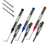 Tracer Long Nib Permanent Marker Pens Pack of 3 - Black, Red & Blue