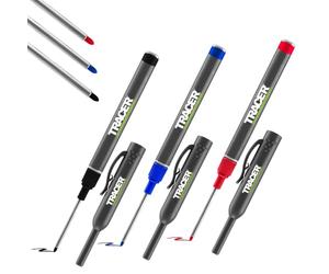 Tracer Long Nib Permanent Marker Pens Pack of 3 - Black, Red & Blue