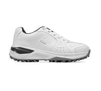 TRACER Mens Cricket Cleat Shoes Stylish and Comfortable Material PU Lightweight and Breathable Lug Sole Secure Fit Sports Training Running Shoe Size 6 to 11, White Grey, 9.5 UK