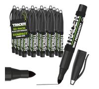 Tracer Mini Black Permanent Markers Pack of 50, Bullet Tip Pens