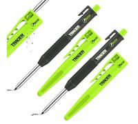 Tracer Pencil 2.0-2 x Deep Hole Carpenters Pencil with Site Holster - Twin Pack - 2.8mm Precision Lead.