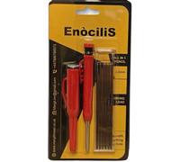 Tracer Pencil Carpenters Pencil EnociliS, Built-in Sharpener, Deep Hole Marking, 2.8mm Lead, Stainless Steel Tip, Carpenters Pencil with Pencil Refills Sharpener Deep Hole Marker Woodworking